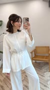 BEYAZ 2929 DİKİŞ DETAY GÖMLEK 