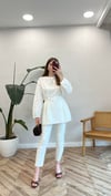 BEYAZ 2968 BELDEN PİLE DETAY GÖMLEK 