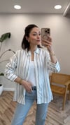 BEYAZ 30005 ÇİZGİLİ GÖMLEK