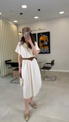 BEYAZ 3414 KETEN ELBİSE