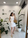 BEYAZ 34794 FİSTOLU ELBİSE 