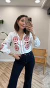 BEYAZ 36008 NAKIŞ İŞLEME GÖMLEK