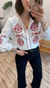 BEYAZ 36008 NAKIŞ İŞLEME GÖMLEK