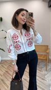 BEYAZ 36008 NAKIŞ İŞLEME GÖMLEK