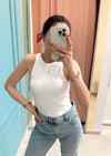 BEYAZ 3694 HALTER YAKA TSHIRT 