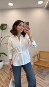 BEYAZ 4013 BAĞCIKLI GÖMLEK