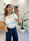 BEYAZ 4238 KISA KOLLU TRİKO KAZAK 