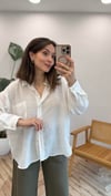 BEYAZ 4846 OVERSİZE GÖMLEK