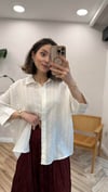 BEYAZ 4937 ÇİZGİLİ YARASA GÖMLEK 