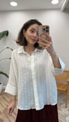 BEYAZ 4937 ÇİZGİLİ YARASA GÖMLEK 