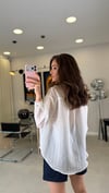 BEYAZ 5016 OVERSİZE GÖMLEK 
