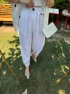 BEYAZ 50976 KETEN PANTOLON