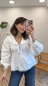 BEYAZ 6133 DANTELİ GÖMLEK 