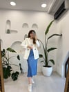 BEYAZ 6785 KETEN BLAZER CEKET