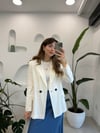 BEYAZ 6785 KETEN BLAZER CEKET