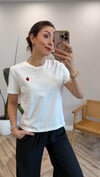 BEYAZ 8174 ÇİLEK DESEN TİŞÖRT