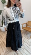 BEYAZ 9145 BAĞCIK DETAY DESENLİ ETEK TAKIM