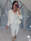 BEYAZ 9272 CHANEL CEKETLİ TAKIM 