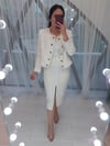 BEYAZ 9272 CHANEL CEKETLİ TAKIM 