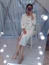 BEYAZ 9272 CHANEL CEKETLİ TAKIM 