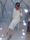 BEYAZ 9272 CHANEL CEKETLİ TAKIM 