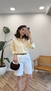 BEYAZ 9431 KEMERLİ ŞORT