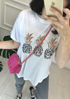 BEYAZ ANANAS BASKILI TSHİRT