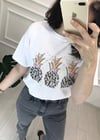 BEYAZ ANANAS BASKILI TSHİRT