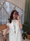 BEYAZ ÇİFT DÜĞMELİ TRENÇ YELEK 