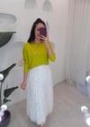 BEYAZ DANTEL PLİSE ETEK 