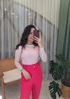 BEYAZ-FUŞYA ÇİZGİLİ BASİC TRİKO