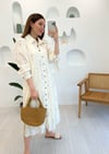 BEYAZ-KAHVE KAT KAT ELBİSE