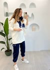 BEYAZ-LACİVERT TAŞ İŞLEME SWEAT