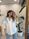 BEYAZ-MAVİ 6499  GÖMLEK