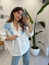 BEYAZ-MAVİ 6499  GÖMLEK