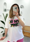 BEYAZ ÖNU PEMPE BASKILI TSHIRT