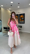 BEYAZ-PEMBE 053 SIRT GİPELİ ELBİSE 