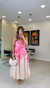BEYAZ-PEMBE 053 SIRT GİPELİ ELBİSE 