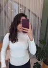 BEYAZ UZUN KOL FİTİLLİ KAZAK