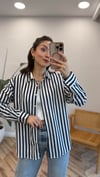 BİSOU 7844 ÇİZGİLİ  GÖMLEK LACİVERT S