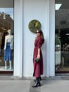 BORDO 0013 UZUN KOL POPLİN ELBİSE