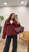 BORDO 0716 DİK YAKA PELUŞ MONT 