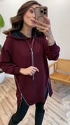 BORDO 0731 FERMUAR DETAY SWEAT