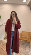 BORDO 0804 KUŞAKLI UZUN HIRKA 