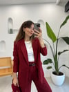 BORDO 0873 OVERSİZE BLAZER CEKET
