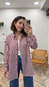 BORDO 2532 ÇİZGİLİ GÖMLEK