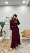 BORDO 2962 DÜĞME DETAY ELBİSE 