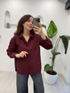 BORDO 3005 ÇİZGİLİ GÖMLEK