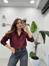 BORDO 3005 ÇİZGİLİ GÖMLEK