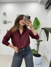 BORDO 3005 ÇİZGİLİ GÖMLEK